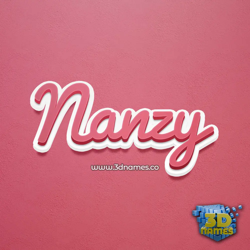 nanzy in Red Scribble style - 3D name wallpaper