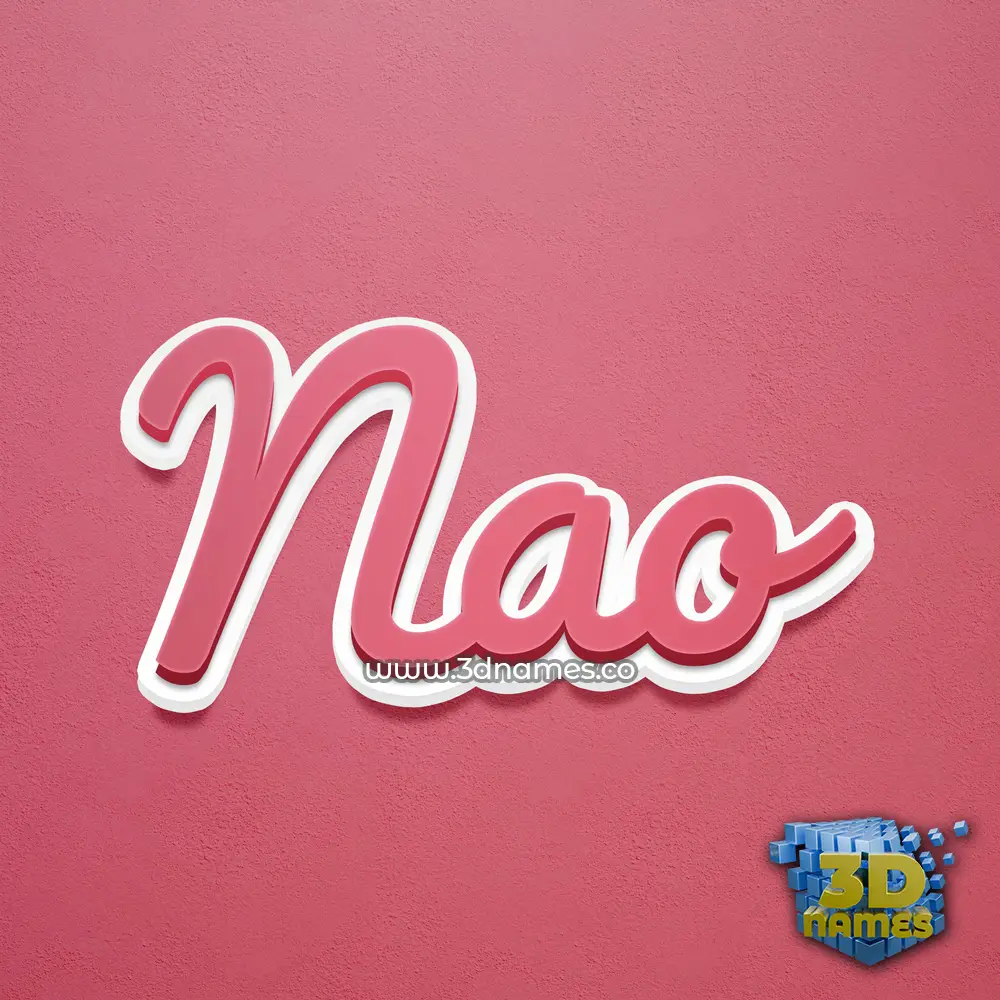 nao in Red Scribble style - 3D name wallpaper