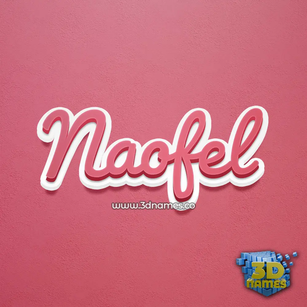 naofel in Red Scribble style - 3D name wallpaper