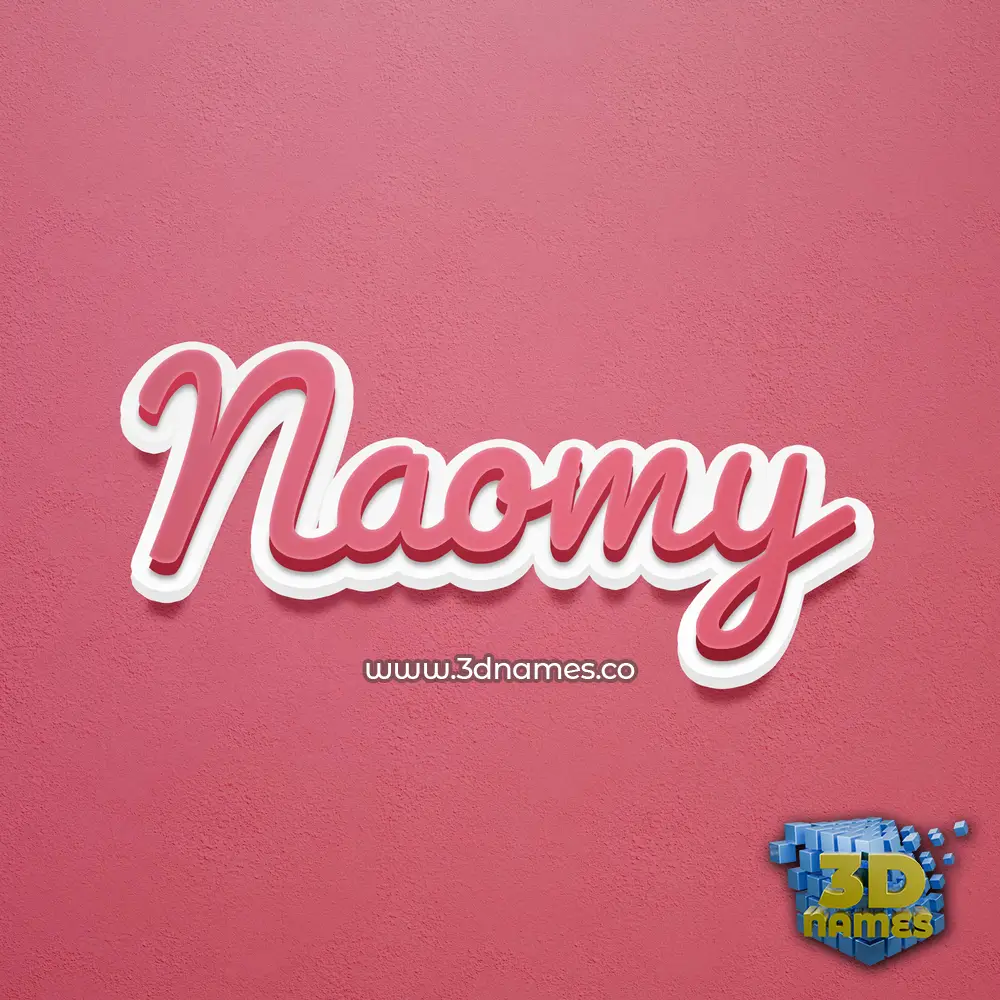 naomy in Red Scribble style - 3D name wallpaper