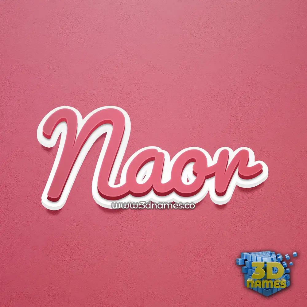 naor in Red Scribble style - 3D name wallpaper