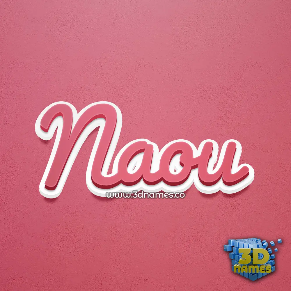 naou in Red Scribble style - 3D name wallpaper