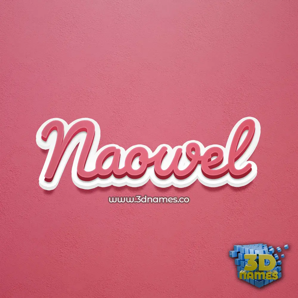 naowel in Red Scribble style - 3D name wallpaper