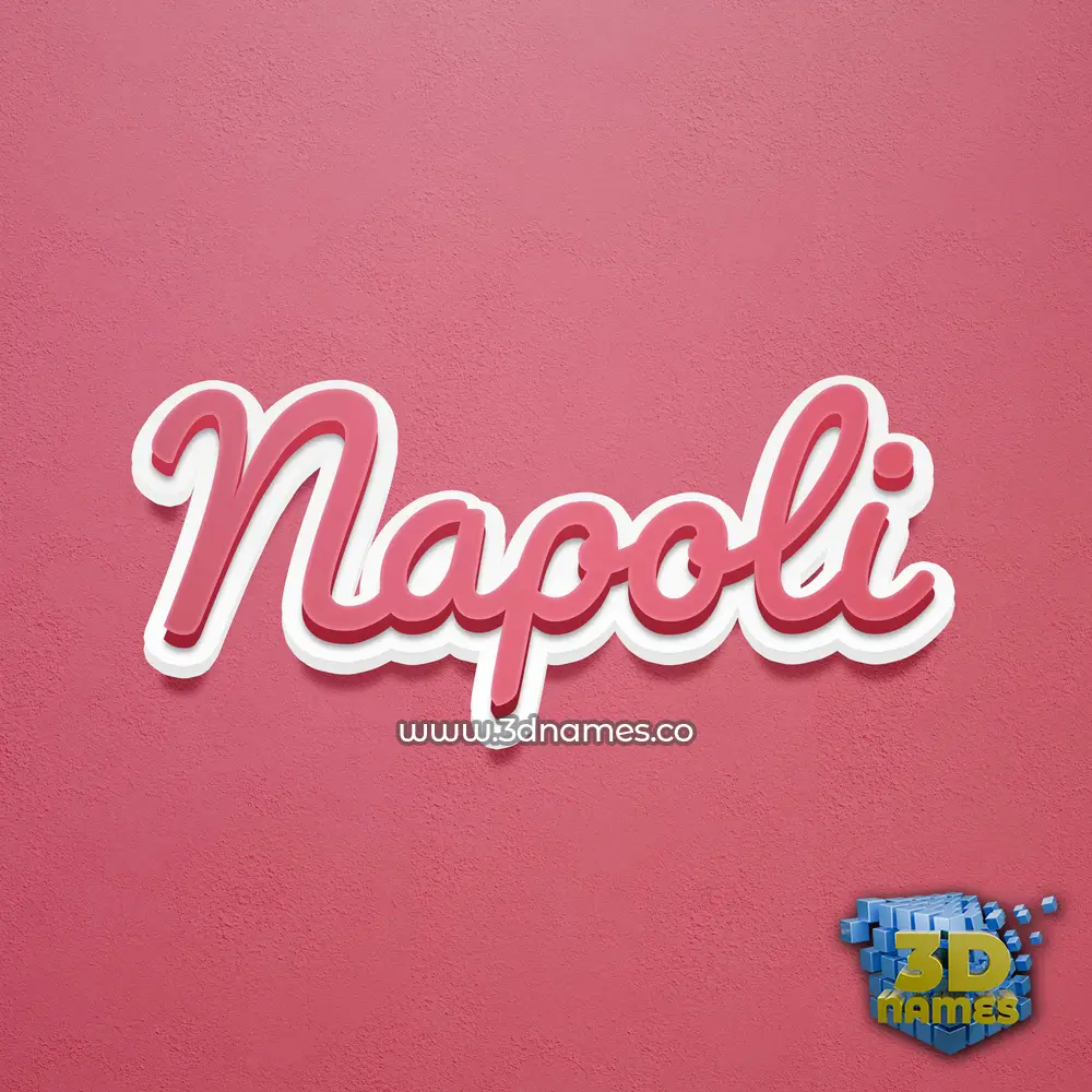 napoli in Red Scribble style - 3D name wallpaper