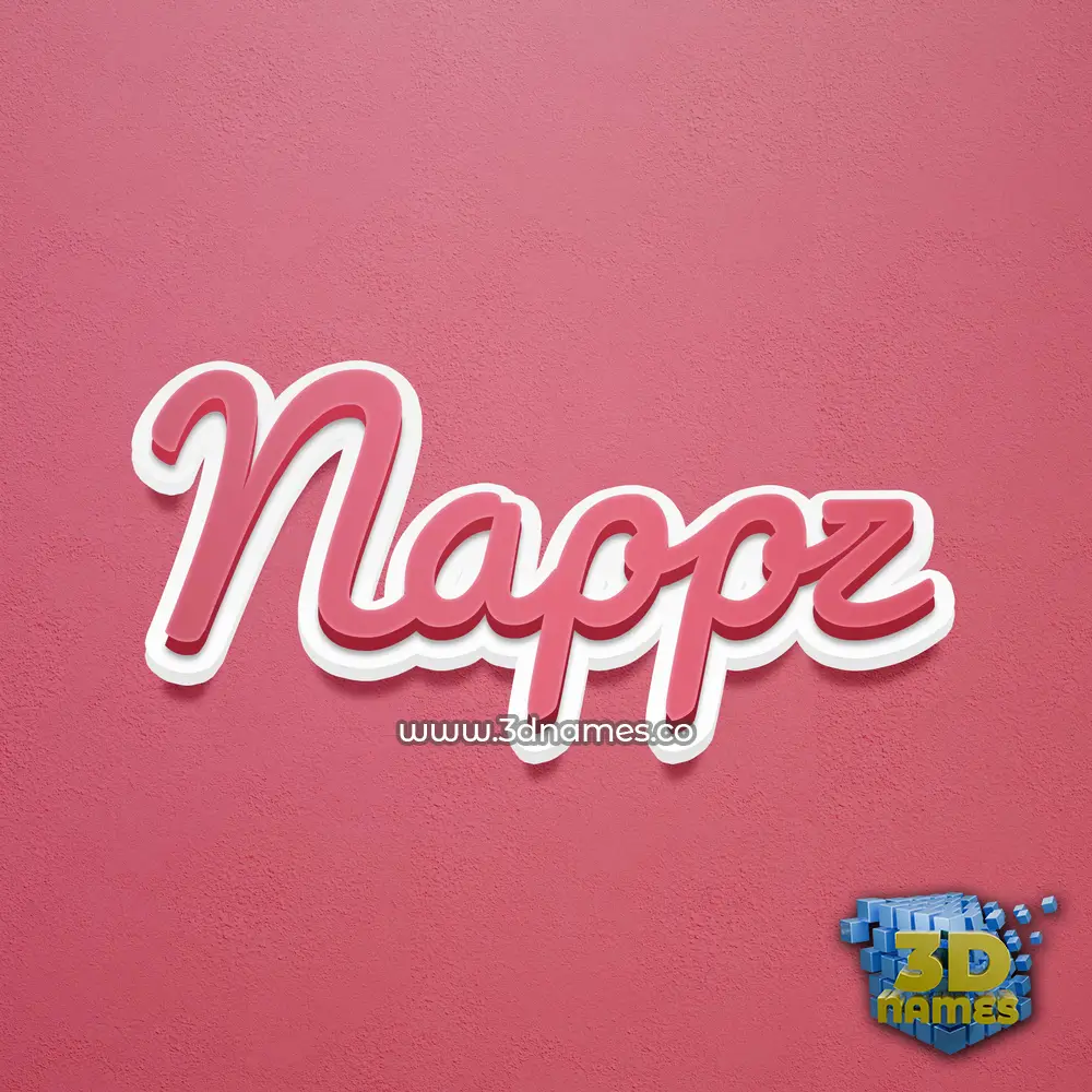 nappz in Red Scribble style - 3D name wallpaper