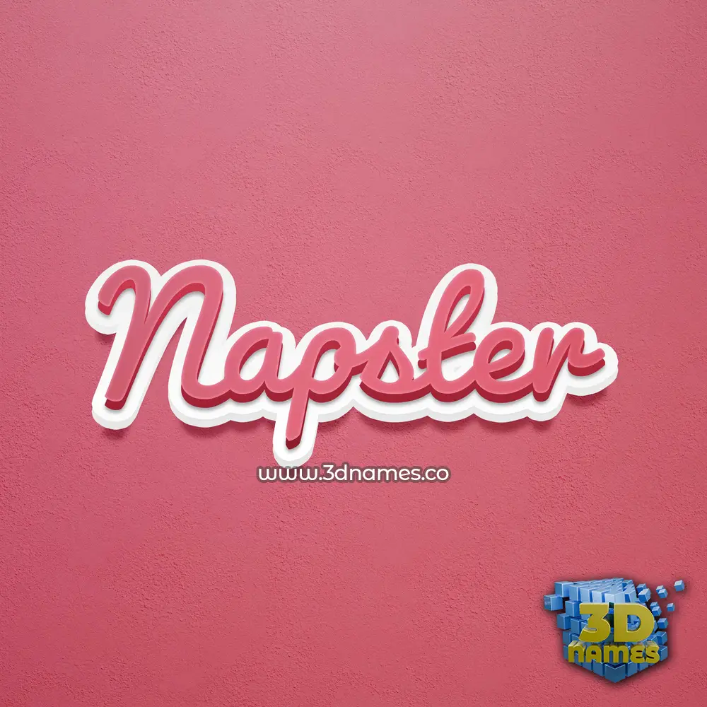 napster in Red Scribble style - 3D name wallpaper