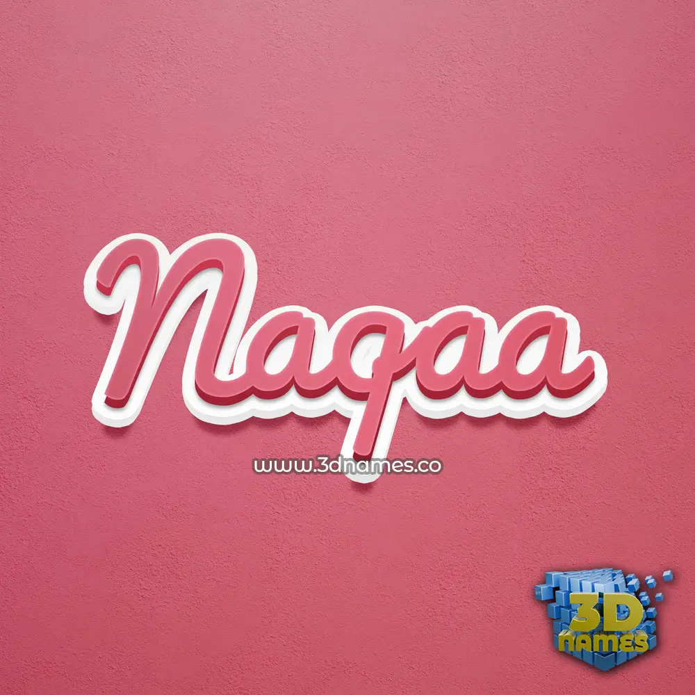 naqaa in Red Scribble style - 3D name wallpaper