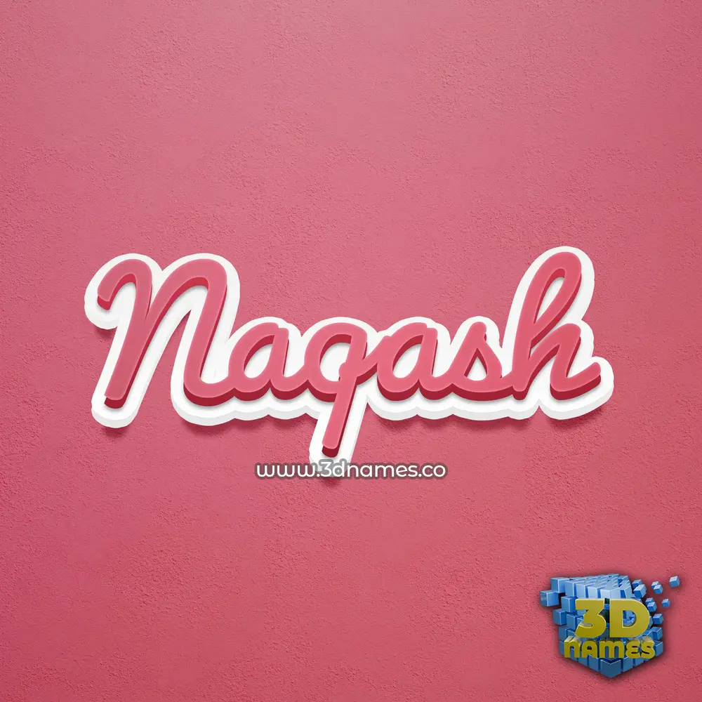 naqash in Red Scribble style - 3D name wallpaper