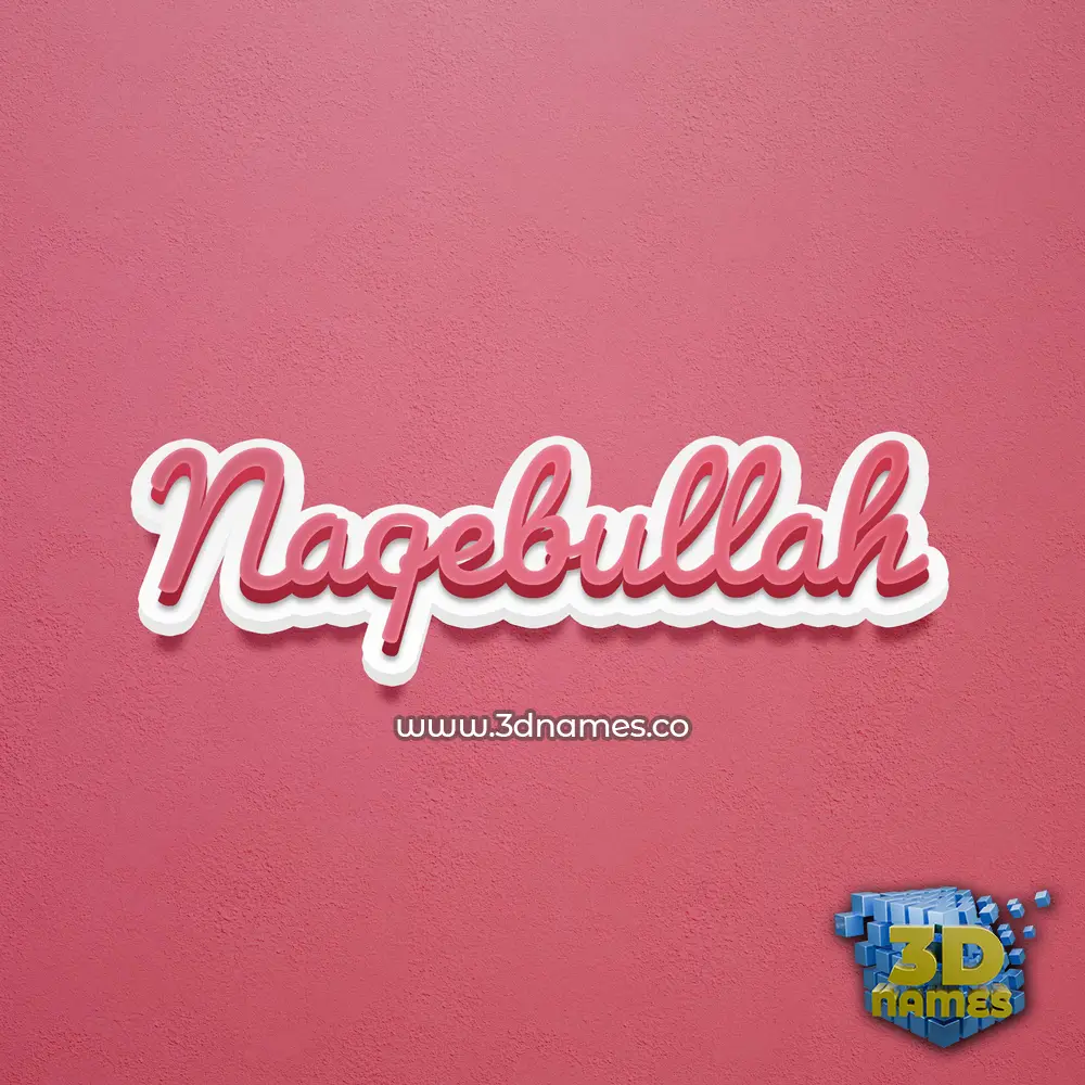naqebullah in Red Scribble style - 3D name wallpaper