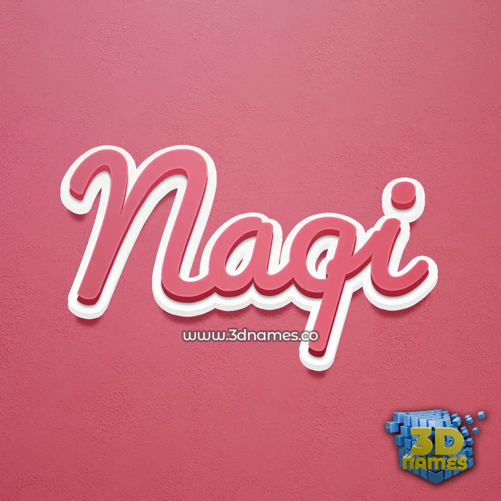 naqi in Red Scribble style - 3D name wallpaper