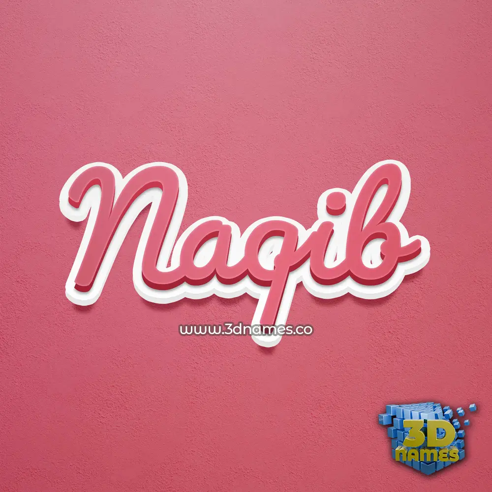 naqib in Red Scribble style - 3D name wallpaper