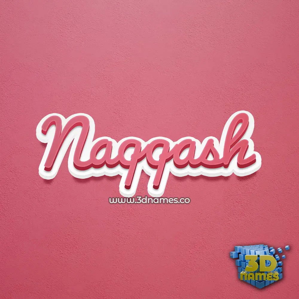 naqqash in Red Scribble style - 3D name wallpaper