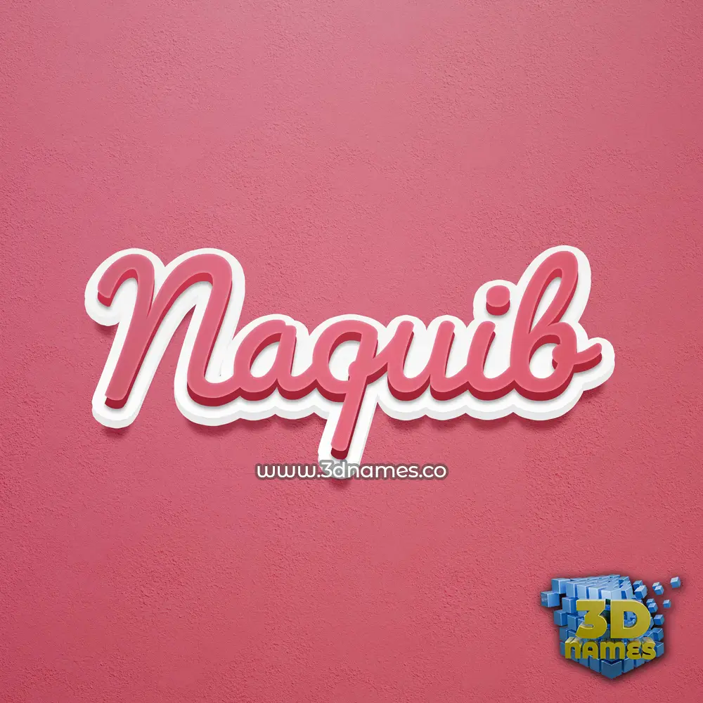 naquib in Red Scribble style - 3D name wallpaper