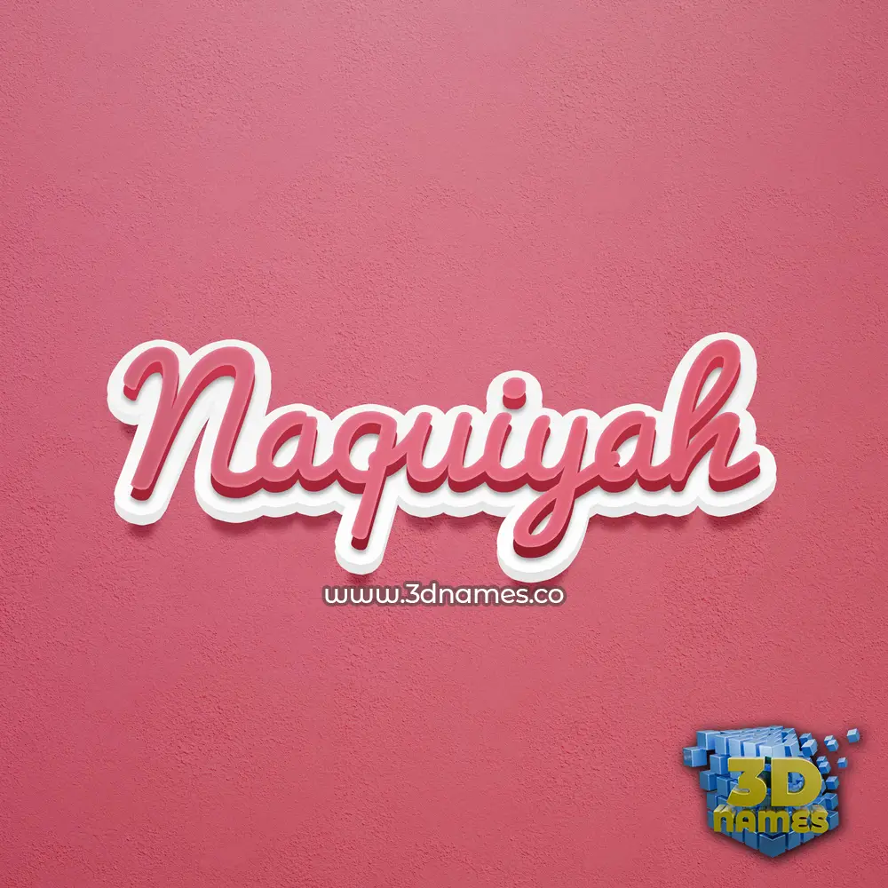 naquiyah in Red Scribble style - 3D name wallpaper