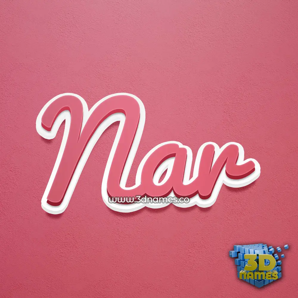 nar in Red Scribble style - 3D name wallpaper