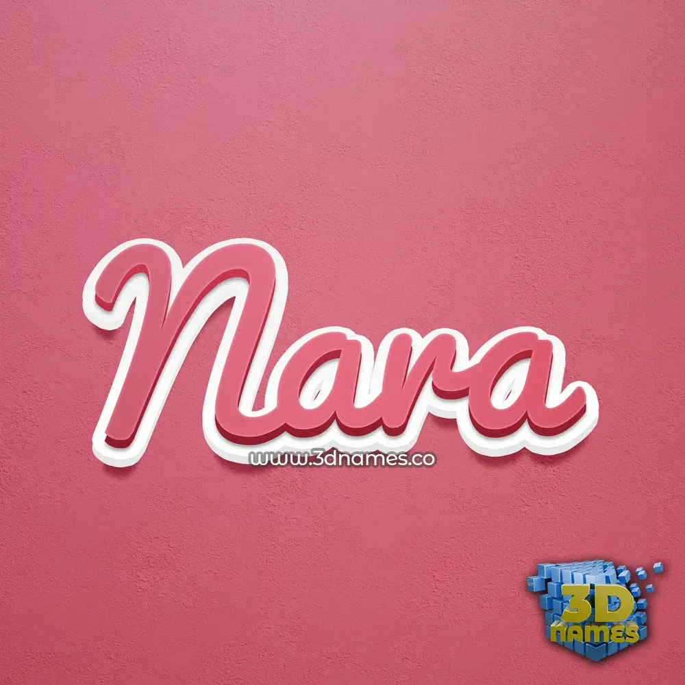 nara in Red Scribble style - 3D name wallpaper