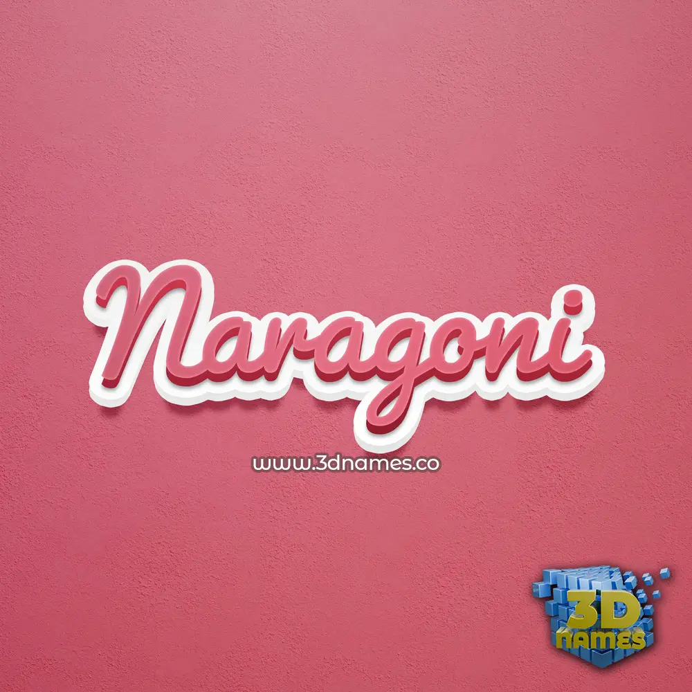 naragoni in Red Scribble style - 3D name wallpaper