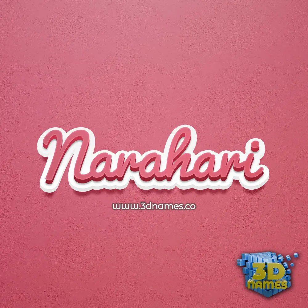 narahari in Red Scribble style - 3D name wallpaper
