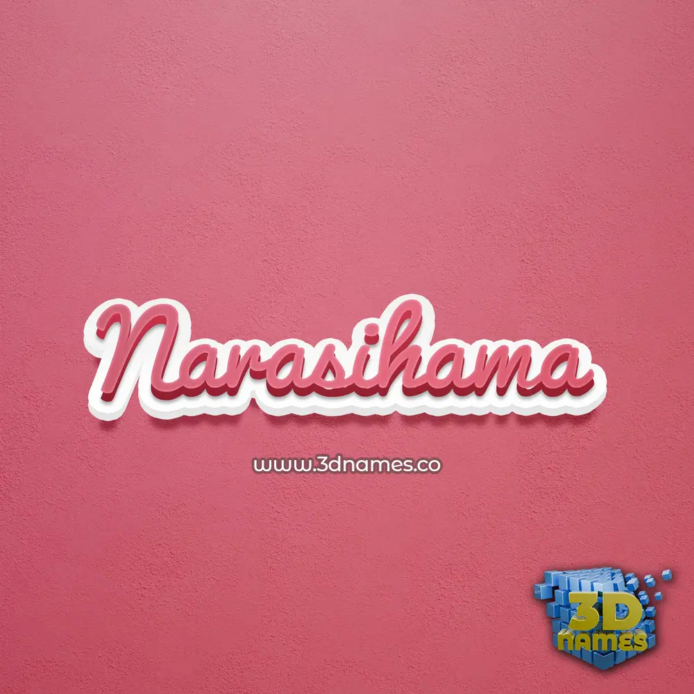 narasihama in Red Scribble style - 3D name wallpaper