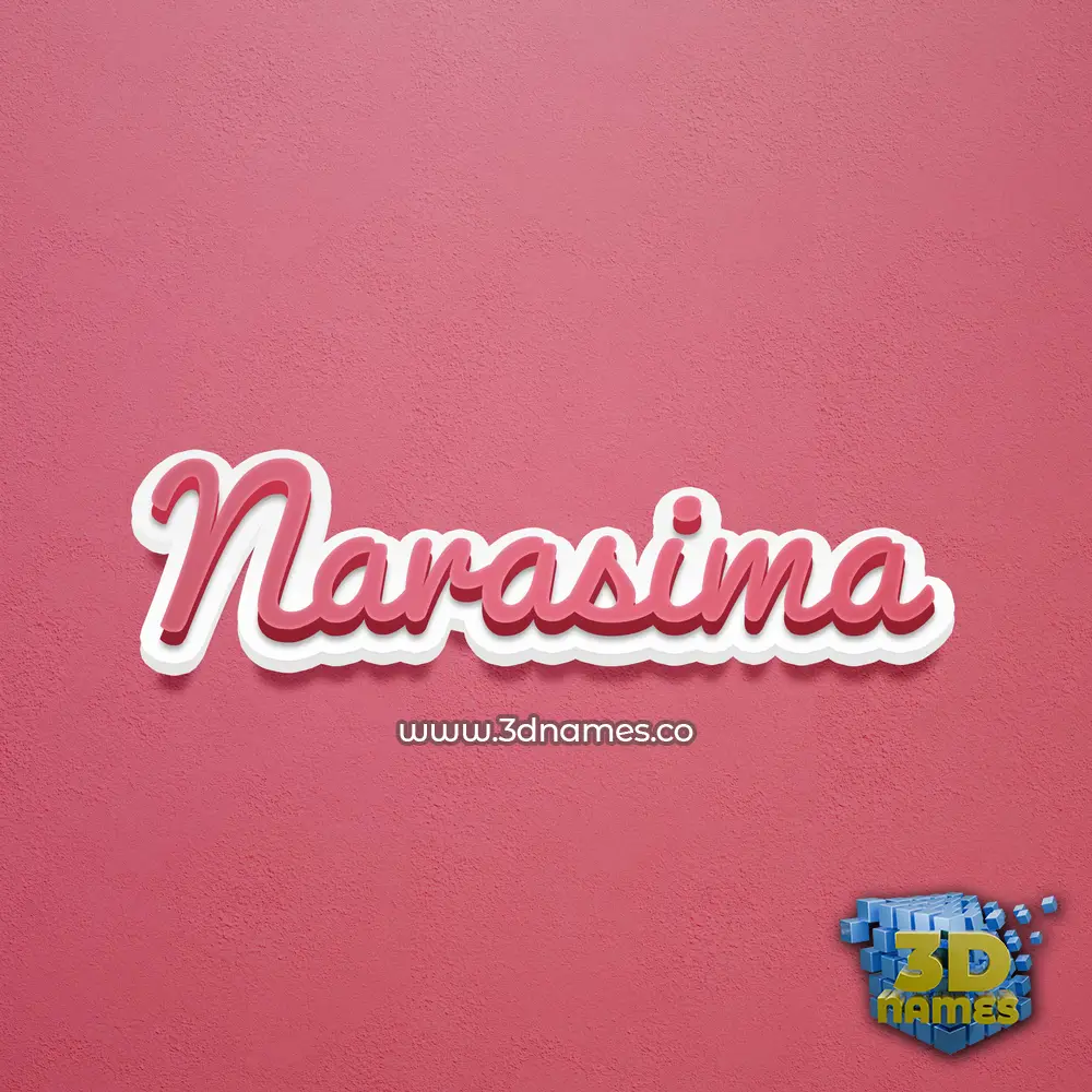 narasima in Red Scribble style - 3D name wallpaper
