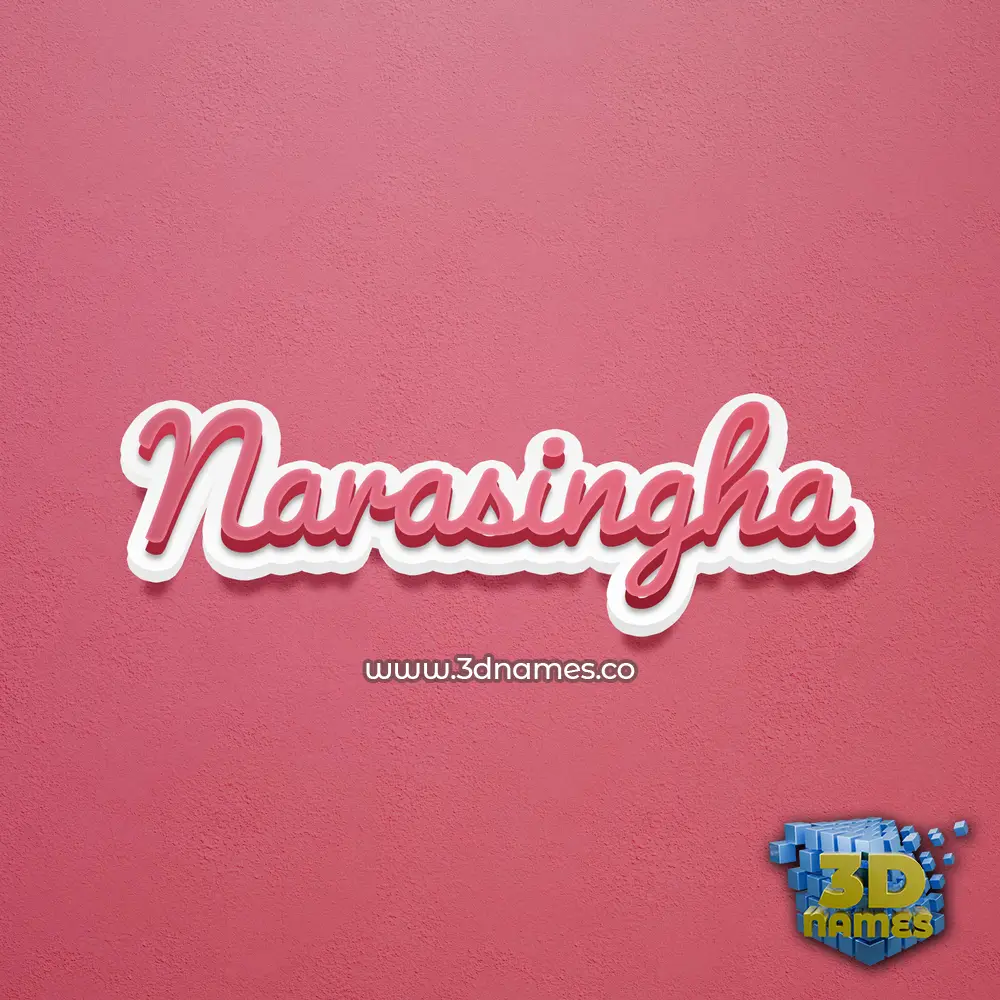 narasingha in Red Scribble style - 3D name wallpaper