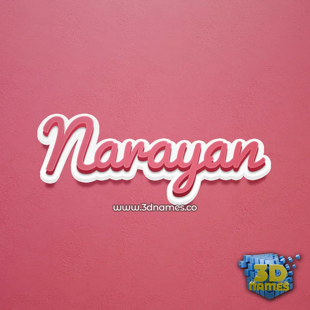 narayan in Red Scribble style - 3D name wallpaper