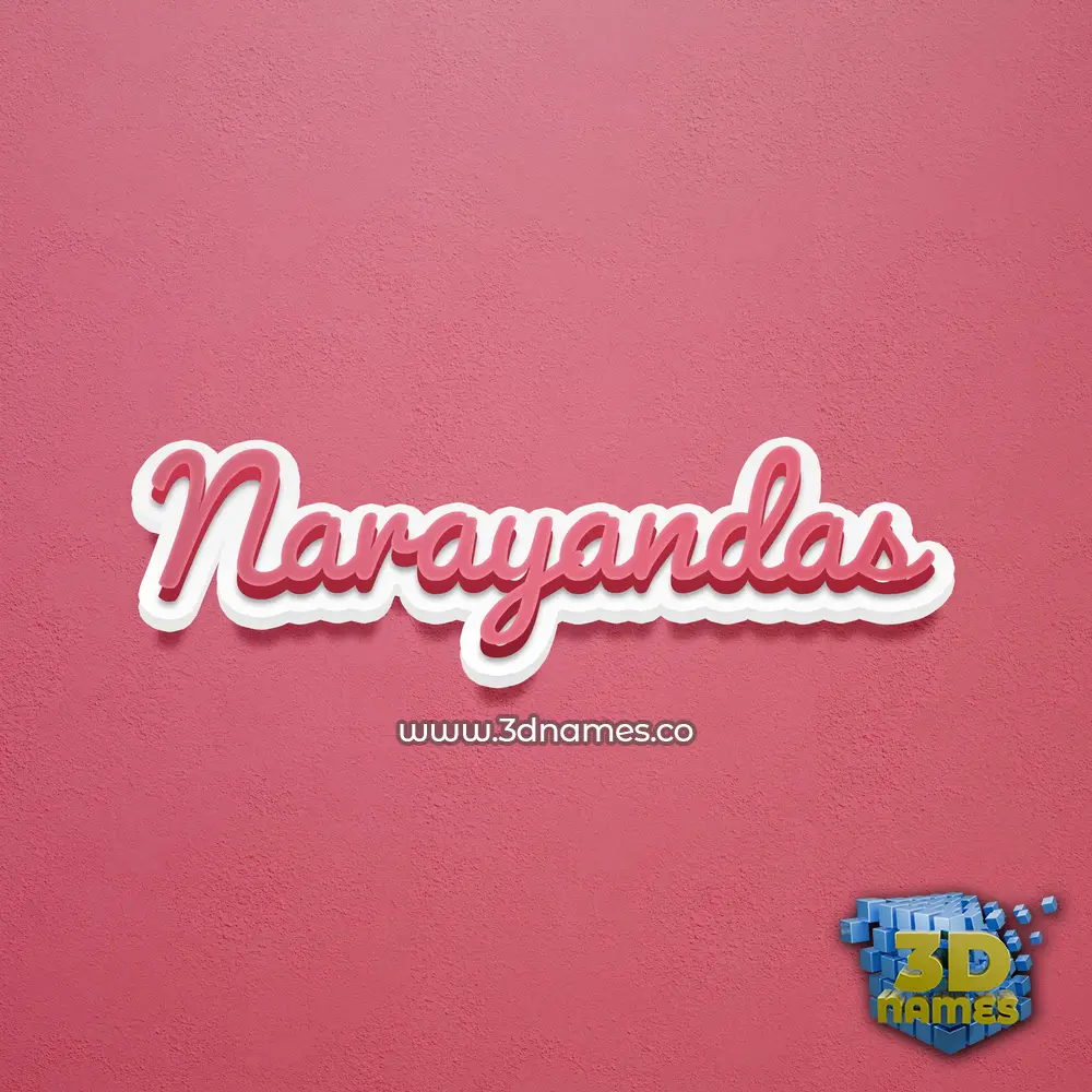 narayandas in Red Scribble style - 3D name wallpaper