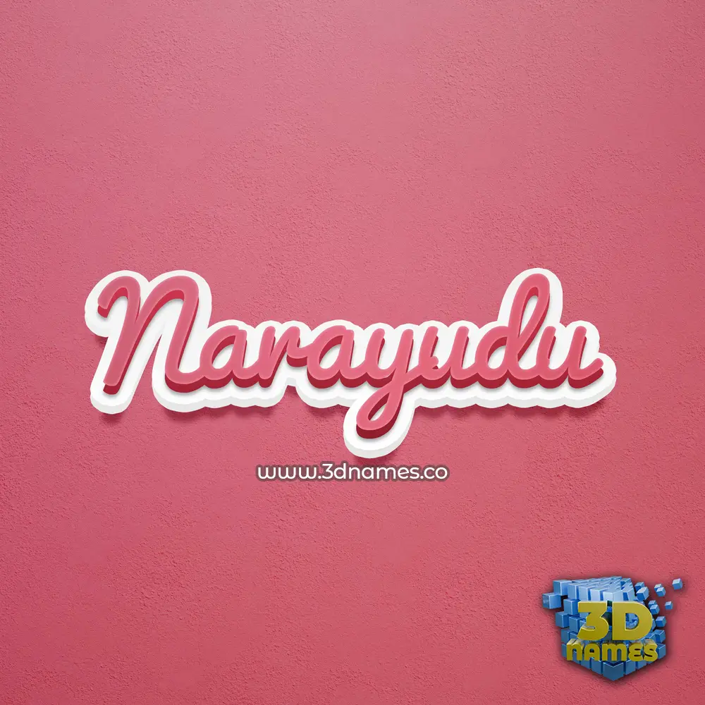 narayudu in Red Scribble style - 3D name wallpaper
