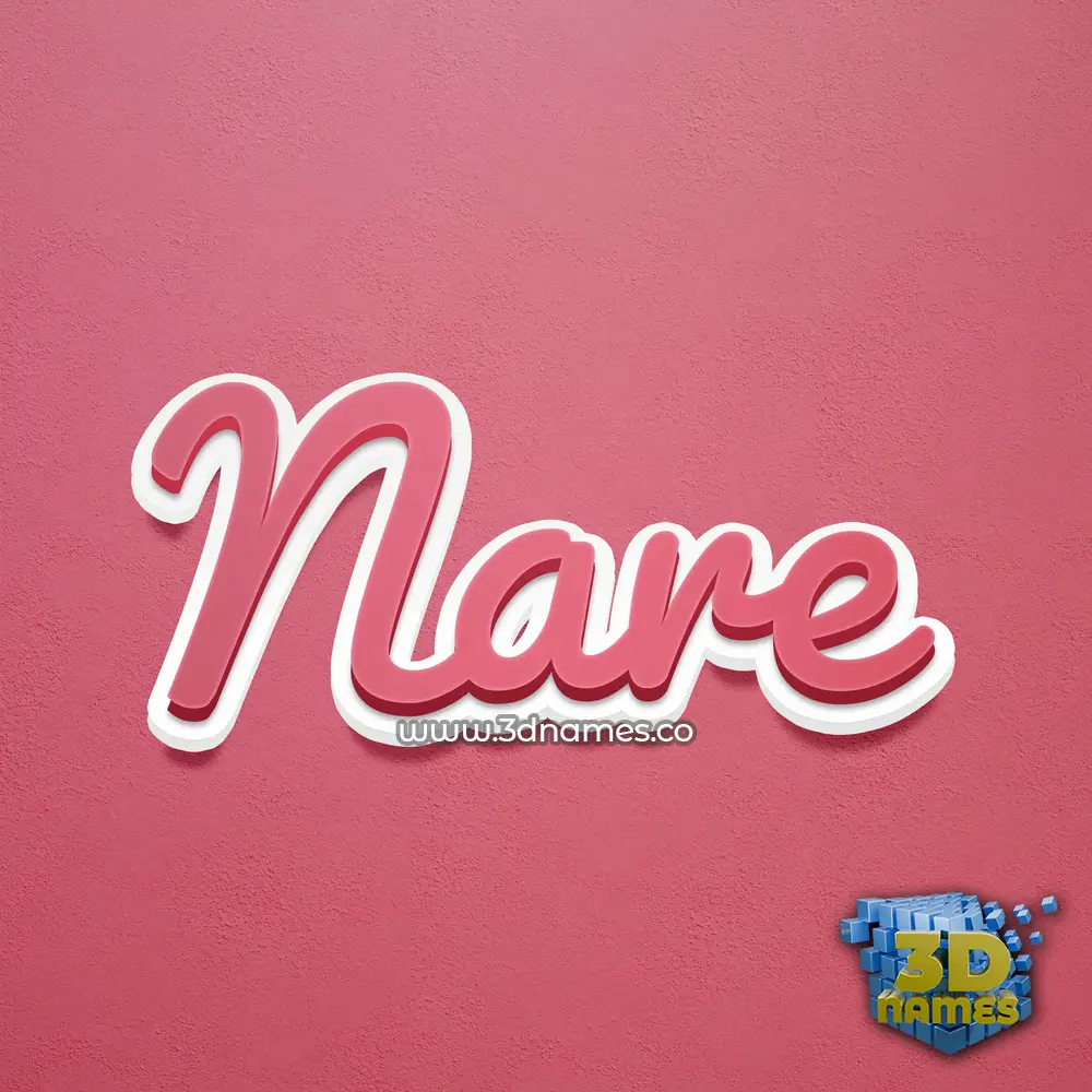 nare in Red Scribble style - 3D name wallpaper