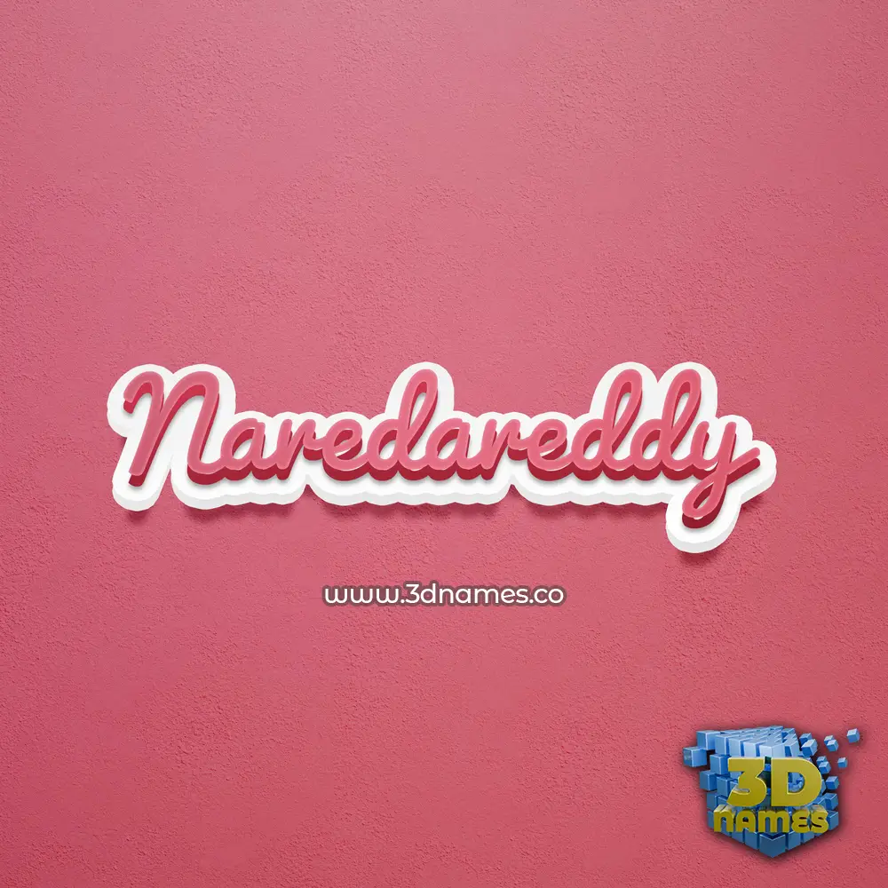 naredareddy in Red Scribble style - 3D name wallpaper