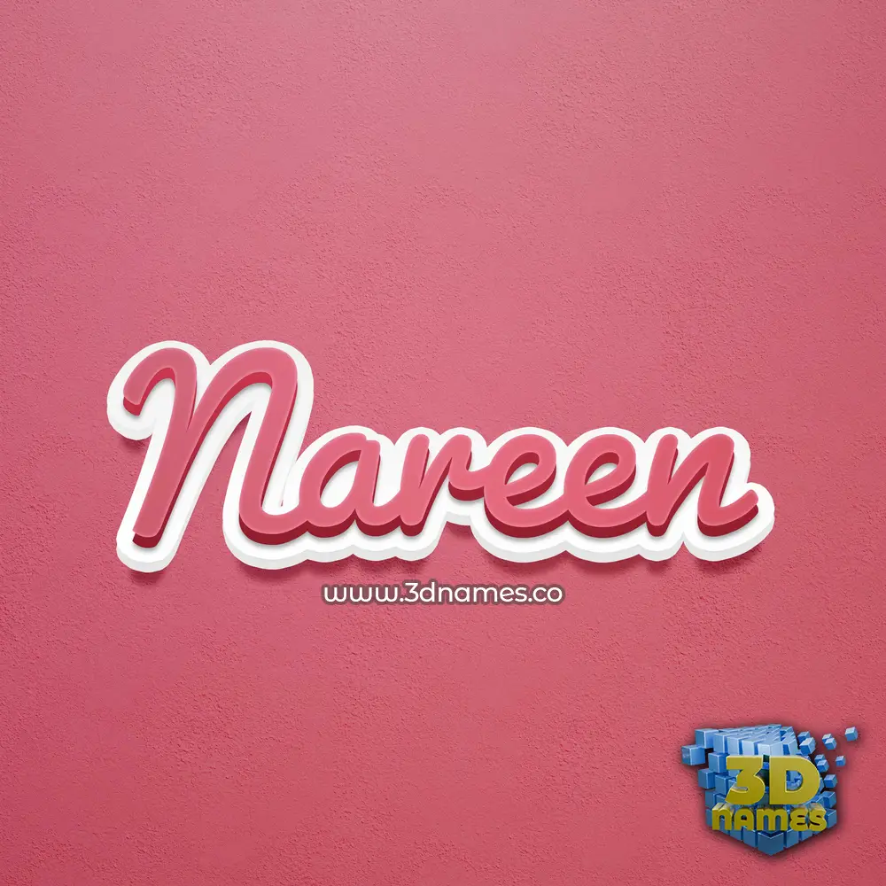 nareen in Red Scribble style - 3D name wallpaper
