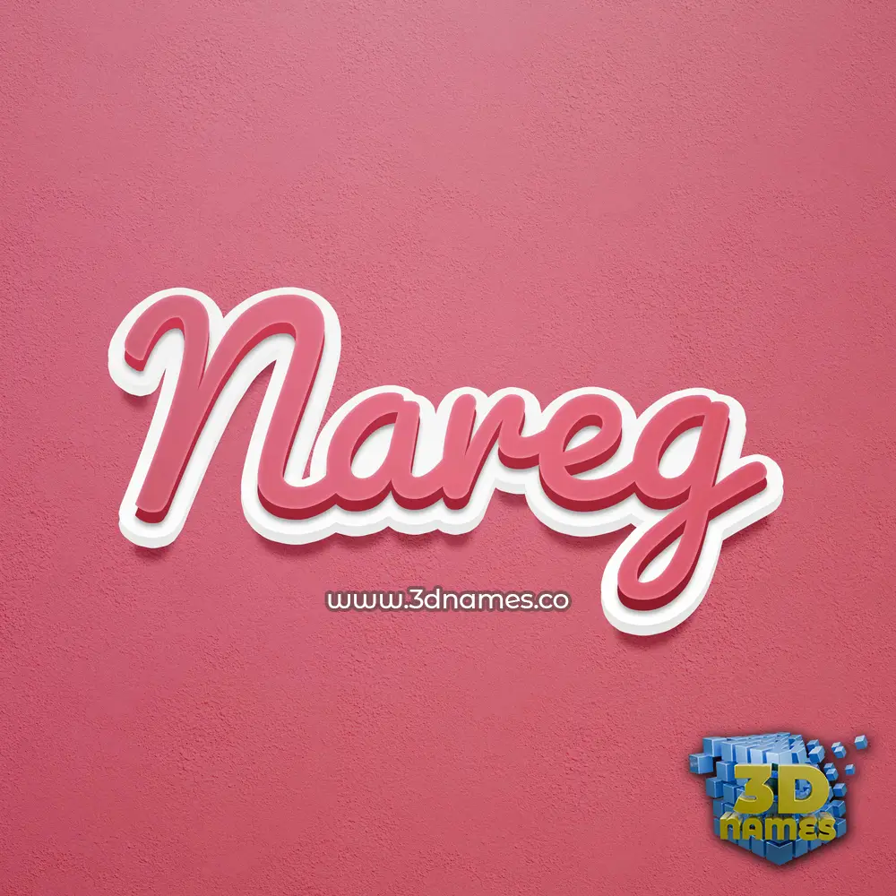 nareg in Red Scribble style - 3D name wallpaper
