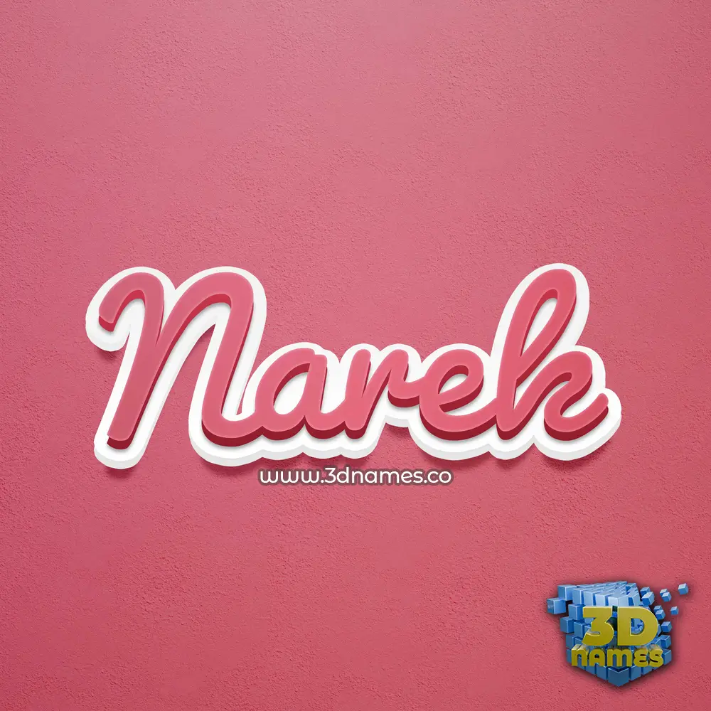 narek in Red Scribble style - 3D name wallpaper