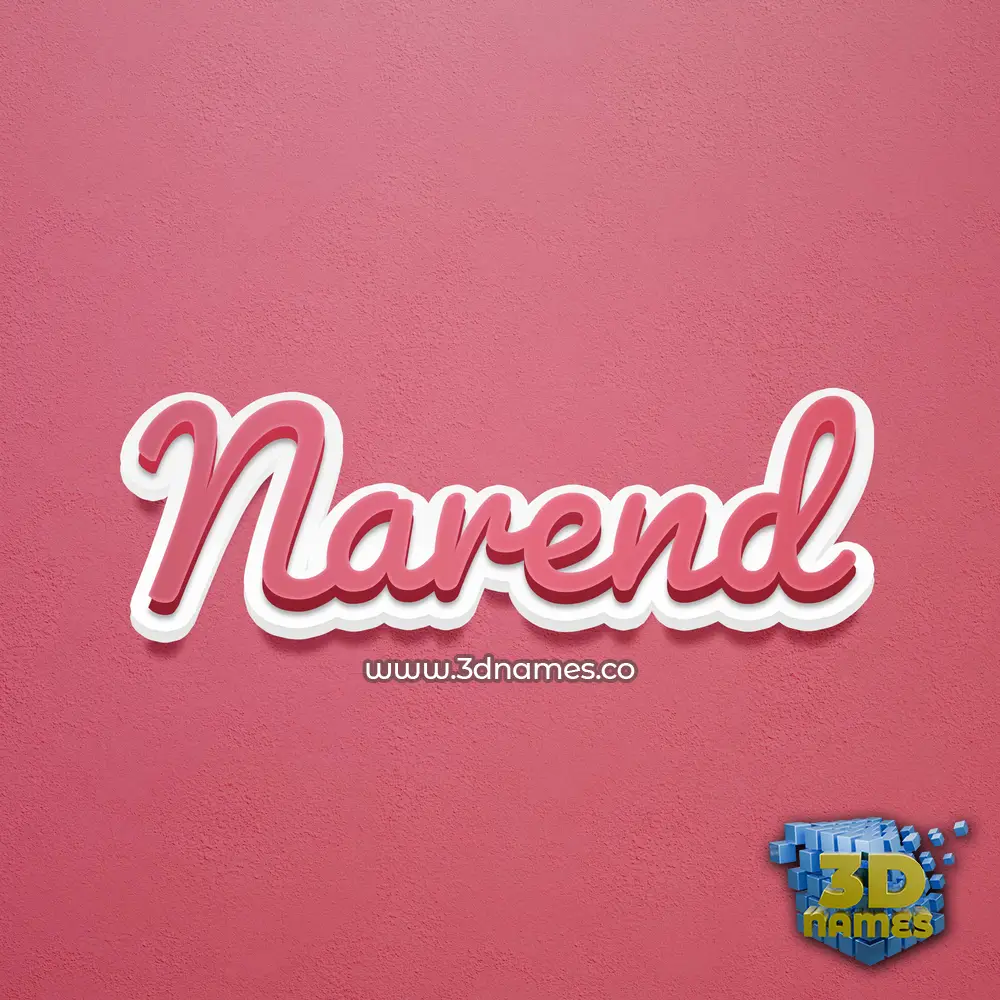 narend in Red Scribble style - 3D name wallpaper