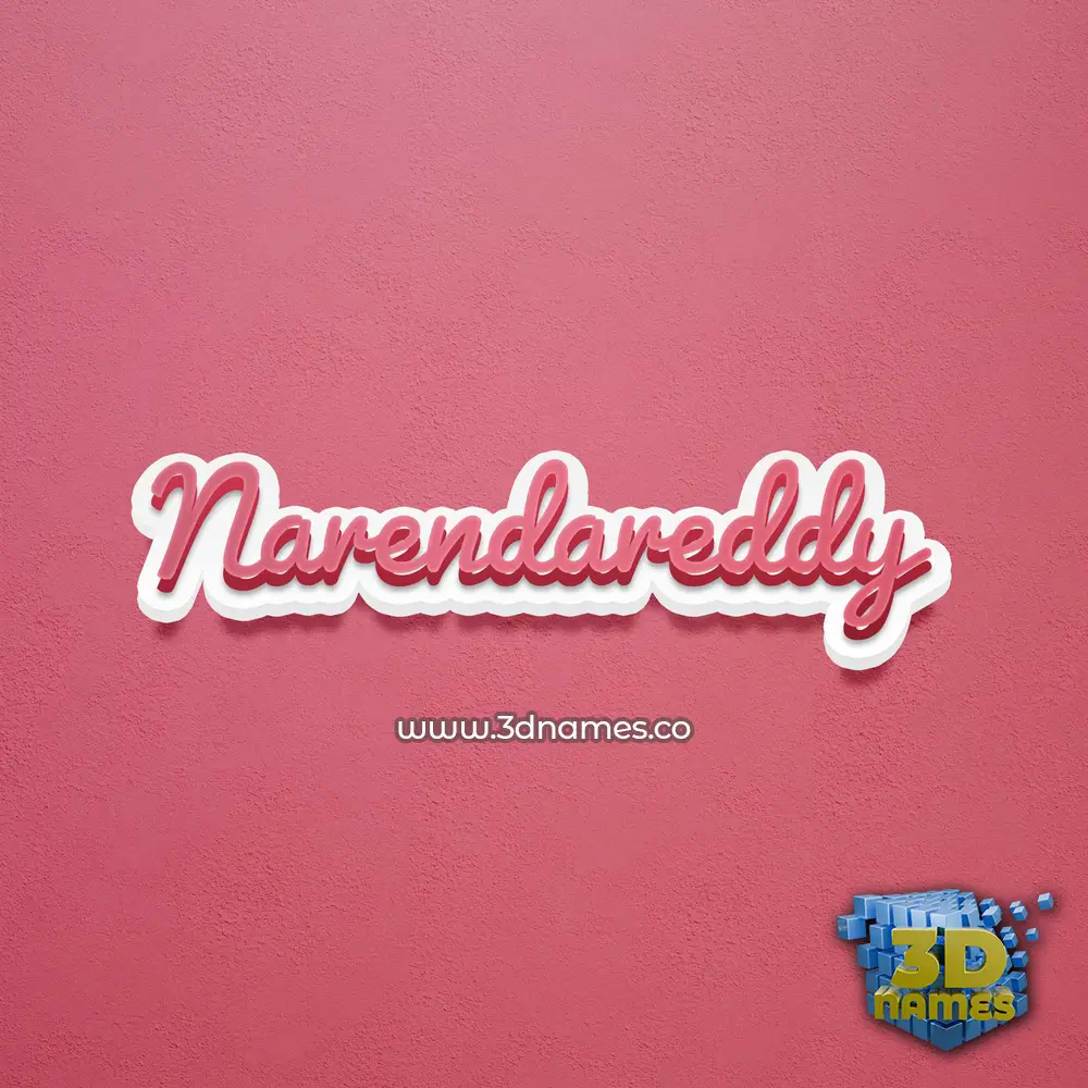 narendareddy in Red Scribble style - 3D name wallpaper