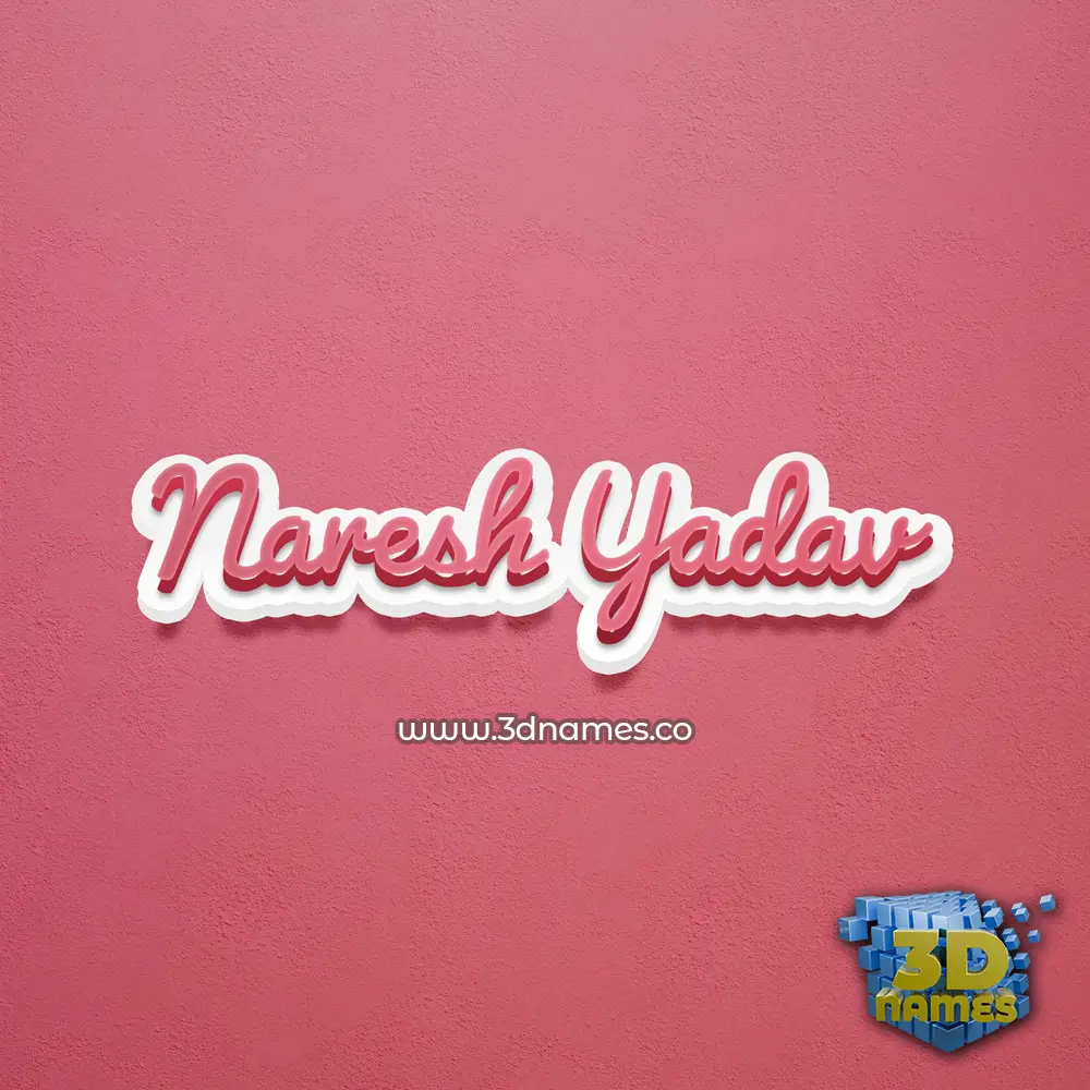 naresh yadav in Red Scribble style - 3D name wallpaper