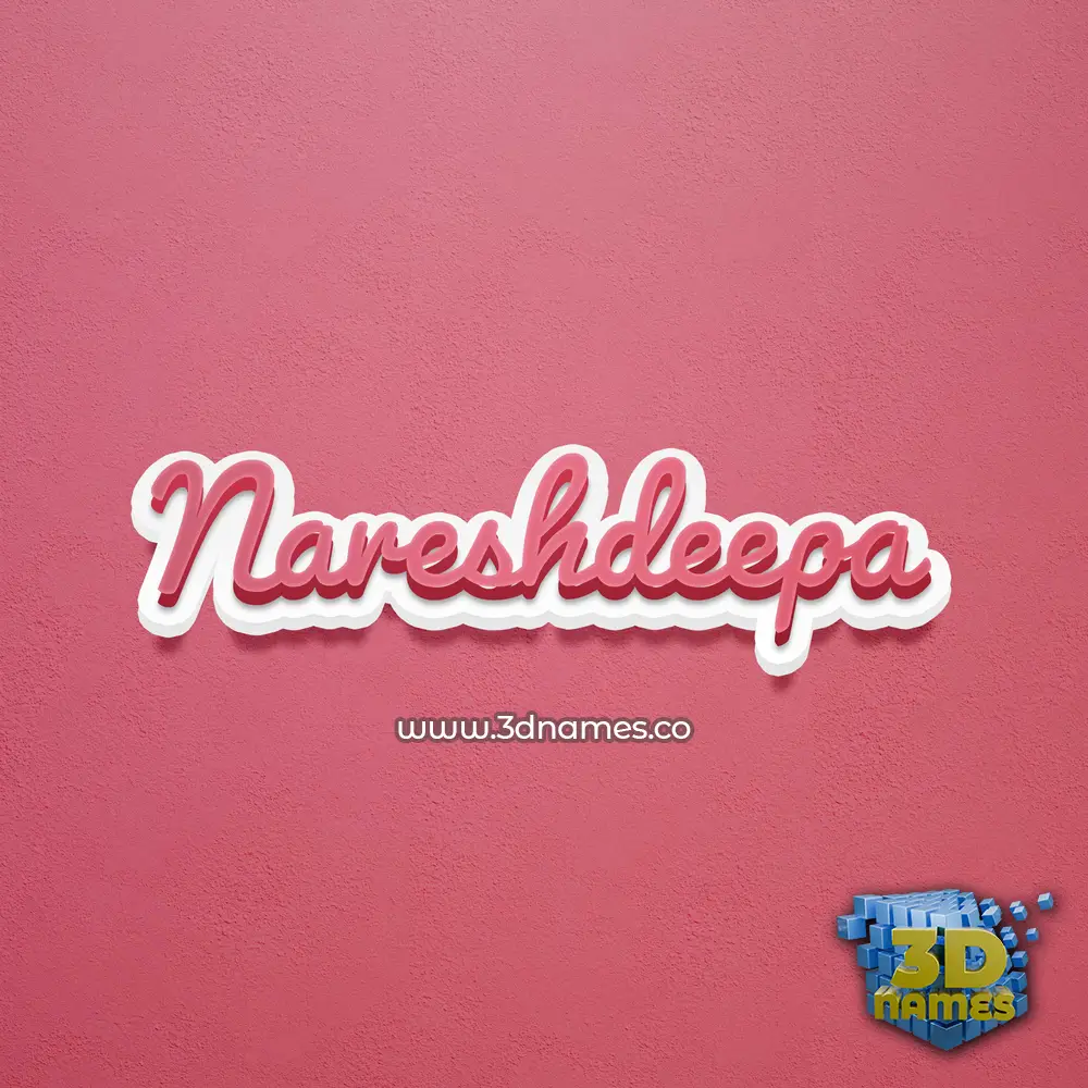 nareshdeepa in Red Scribble style - 3D name wallpaper