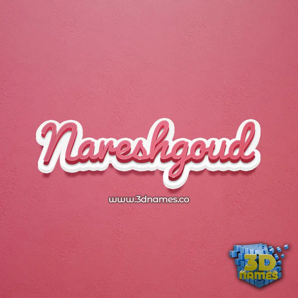 nareshgoud in Red Scribble style - 3D name wallpaper