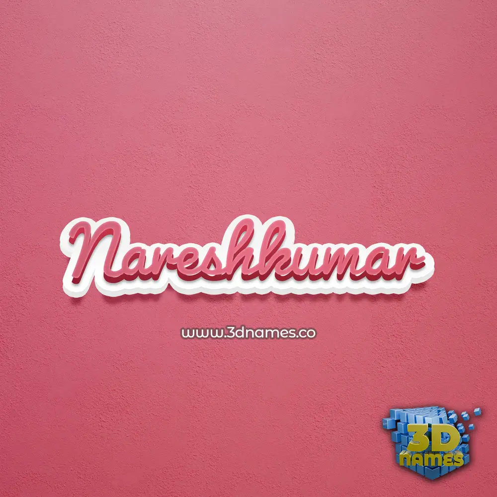 nareshkumar in Red Scribble style - 3D name wallpaper