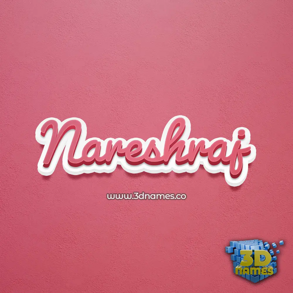 nareshraj in Red Scribble style - 3D name wallpaper