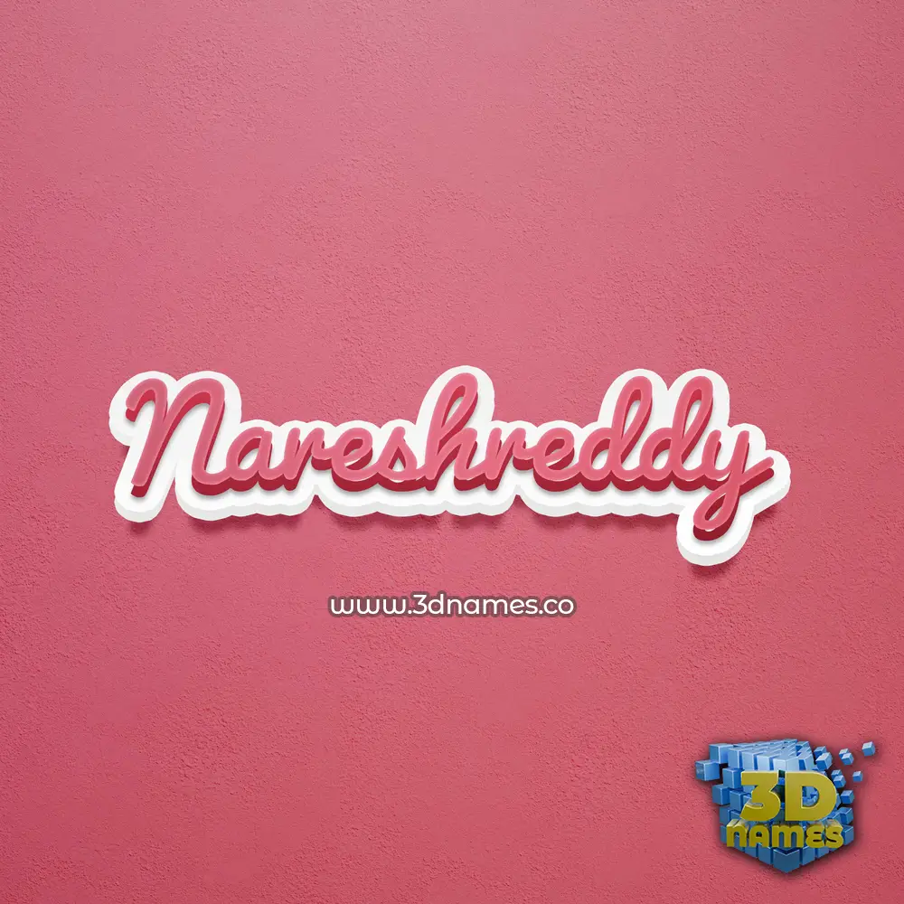 nareshreddy in Red Scribble style - 3D name wallpaper
