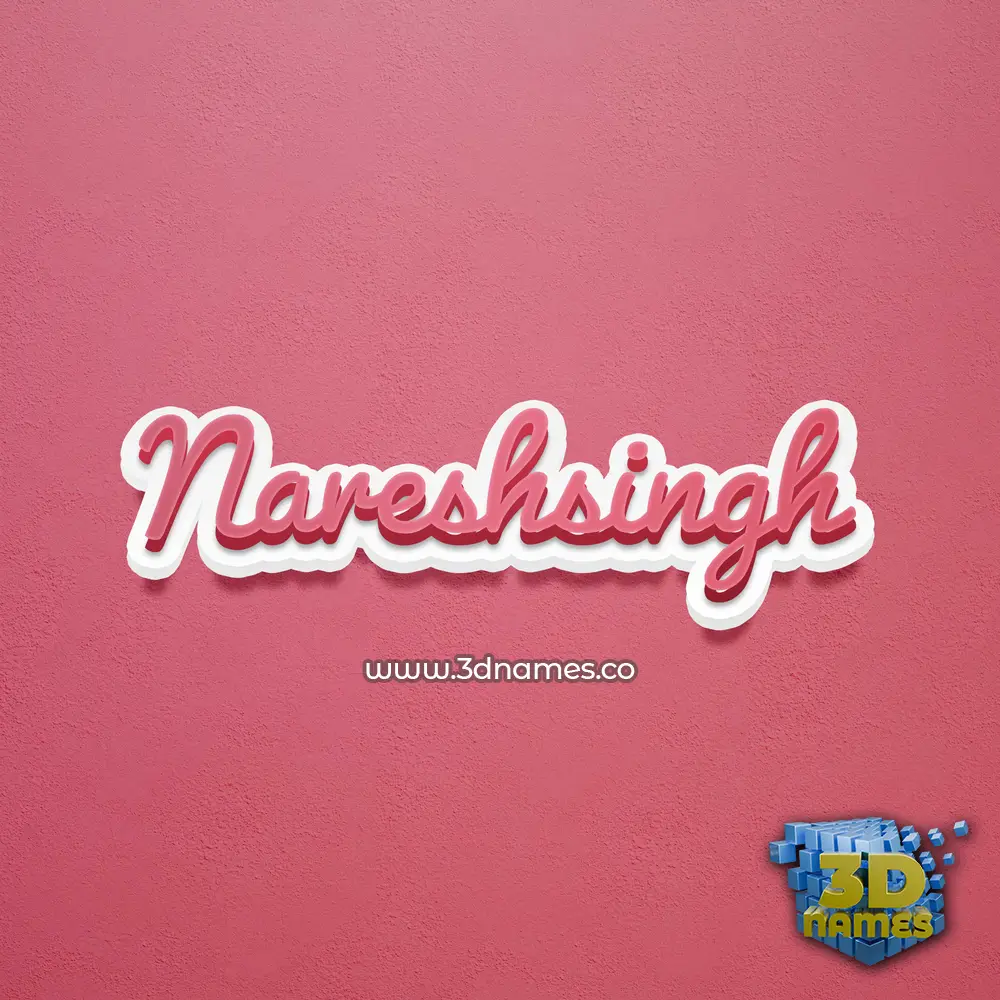nareshsingh in Red Scribble style - 3D name wallpaper