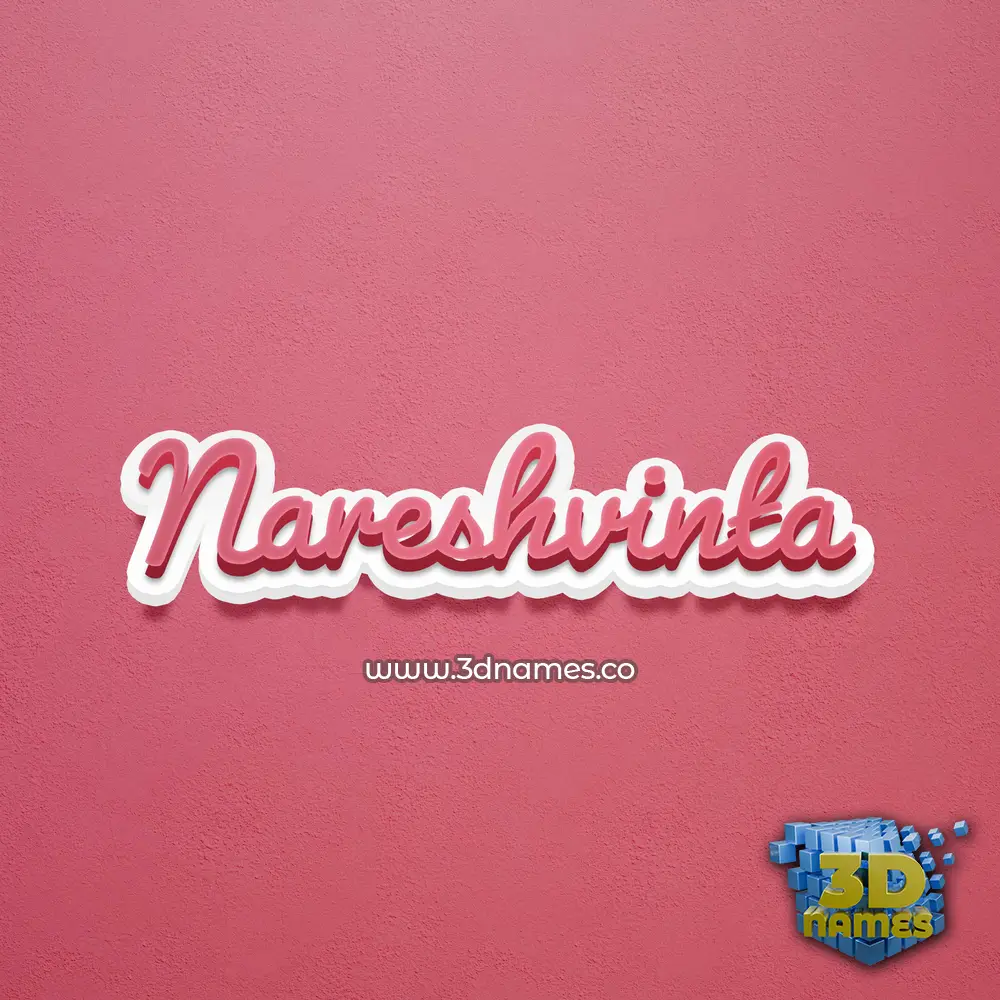 nareshvinta in Red Scribble style - 3D name wallpaper
