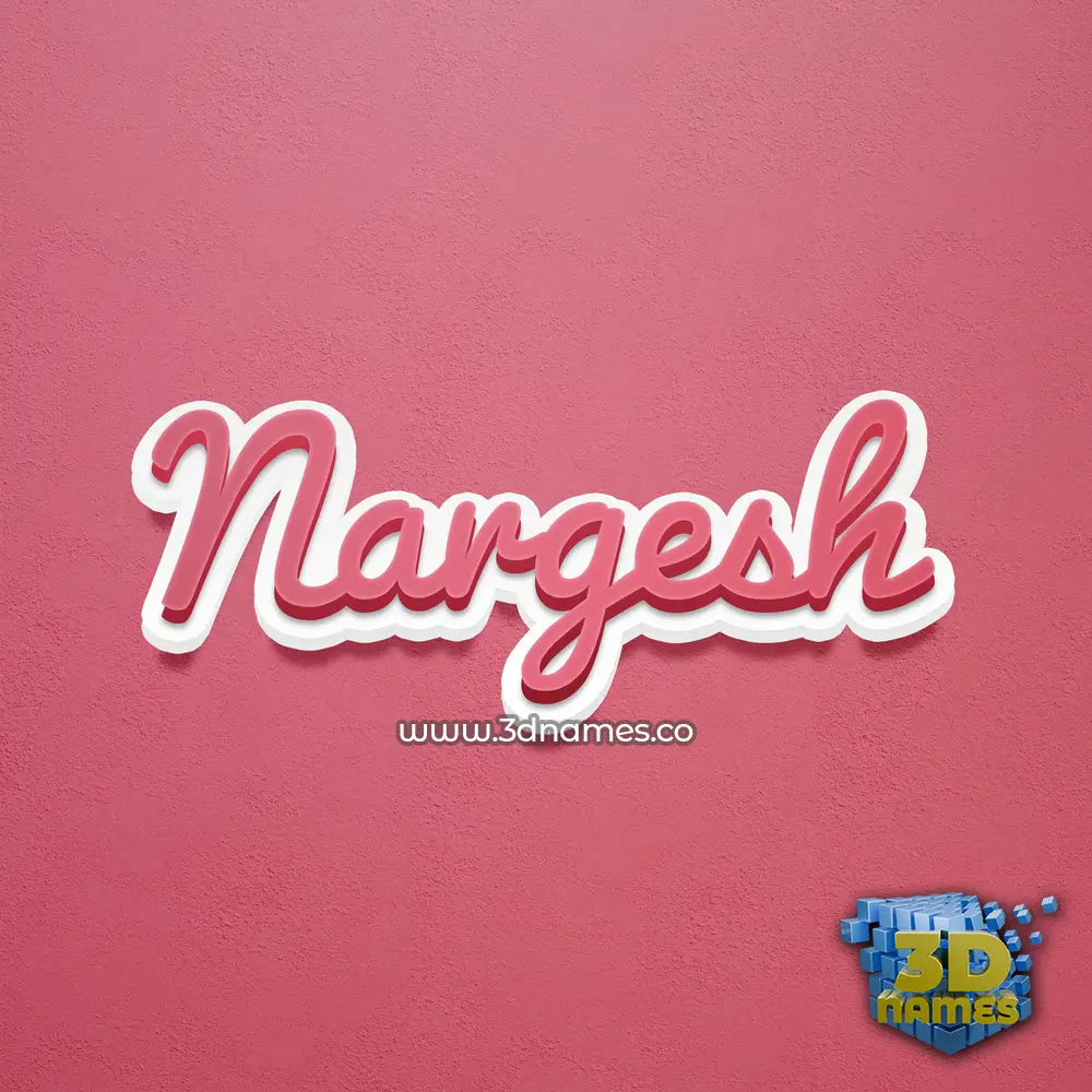 nargesh in Red Scribble style - 3D name wallpaper