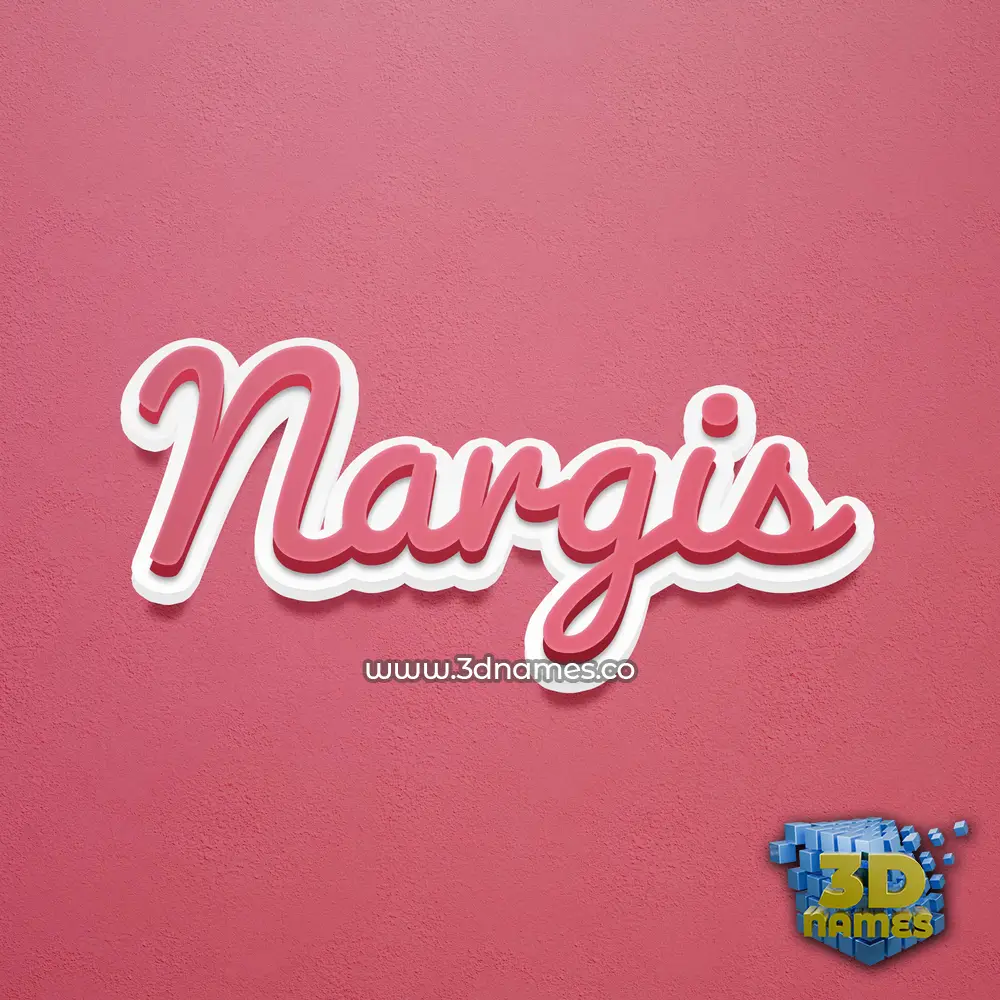 nargis in Red Scribble style - 3D name wallpaper
