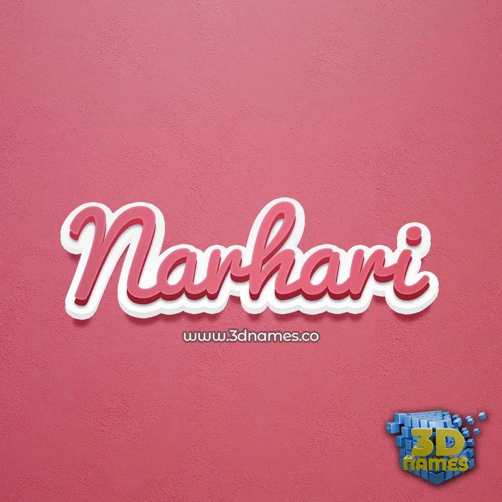 narhari in Red Scribble style - 3D name wallpaper