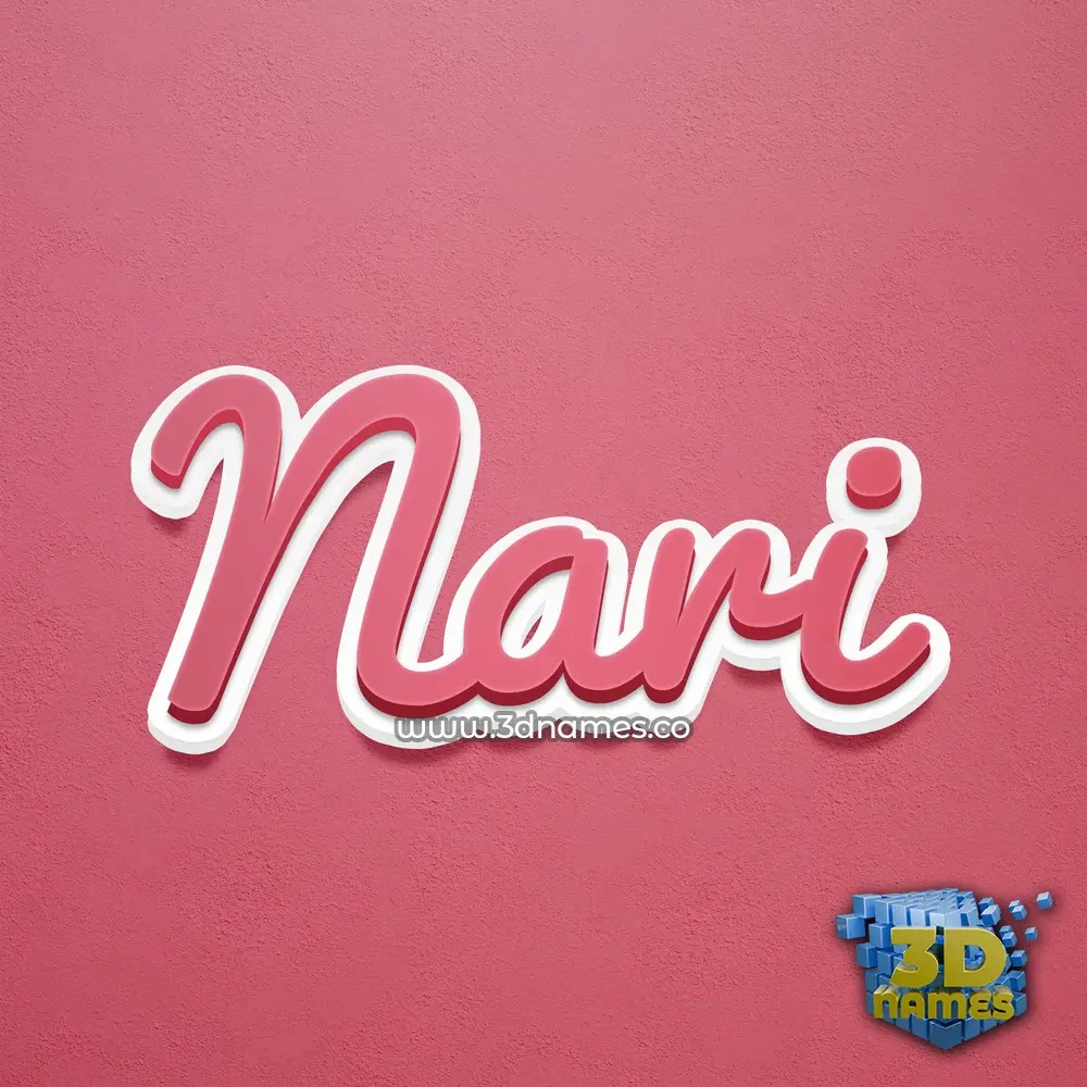 nari in Red Scribble style - 3D name wallpaper