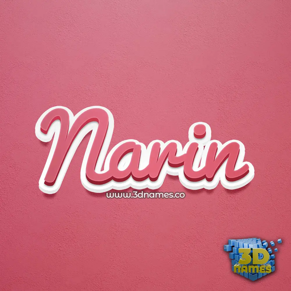 narin in Red Scribble style - 3D name wallpaper