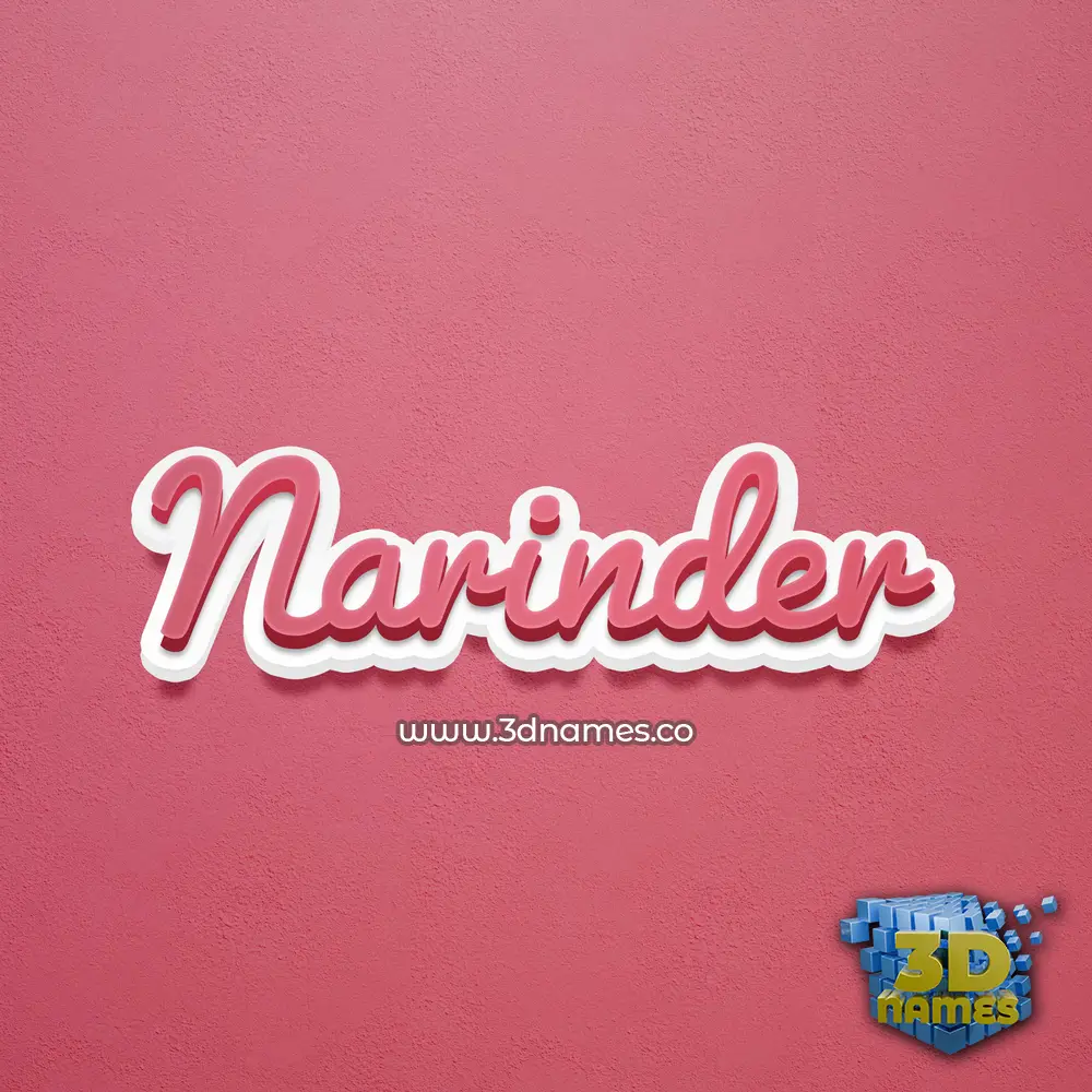 narinder in Red Scribble style - 3D name wallpaper