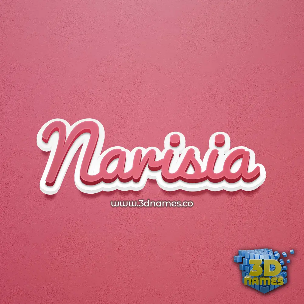 narisia in Red Scribble style - 3D name wallpaper